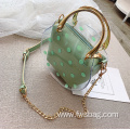 The New Summer Style Detachable Ladies PU Sling Bag Sets Dot Printing Clear PVC Handbags for Women